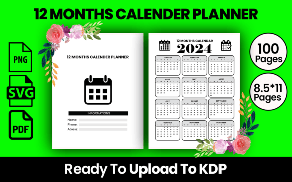 12 MONTHS CALENDAR KDP INTERIOR
