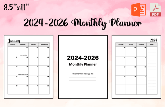 2024-2026 Monthly Planner