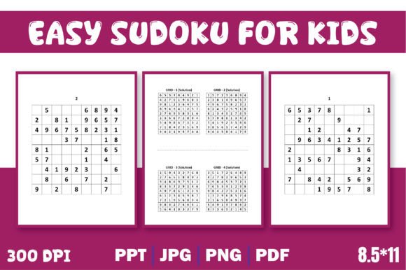 Easy Sudoku for Kids Editable Template