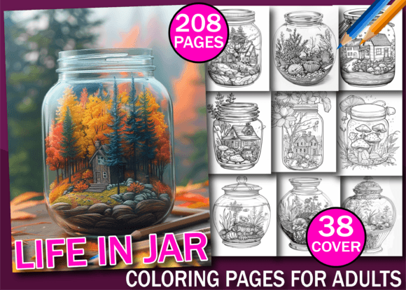 Life in Jar Coloring Pages for Adults