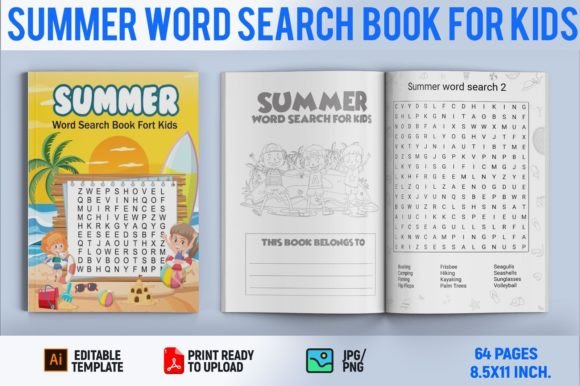 Summer Word Search Book for Kids