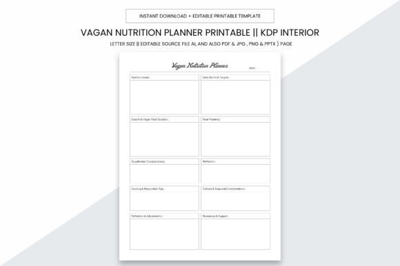 Vagan Nutrition Planner Kdp Interior: A Comprehensive Tool for Modern Wellness